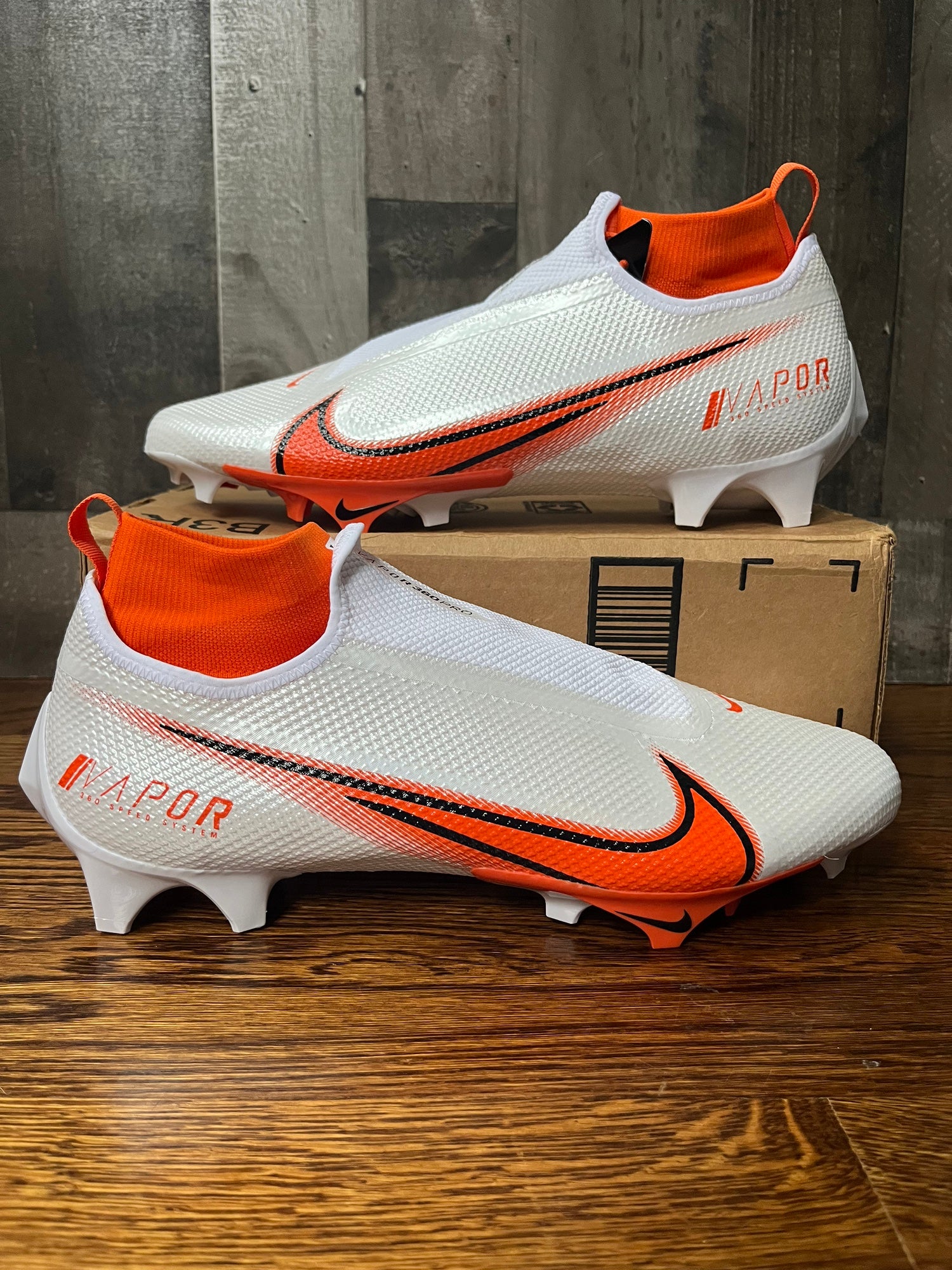 Nike Vapor Edge Pro 360 Football Cleats White Orange Size 13 