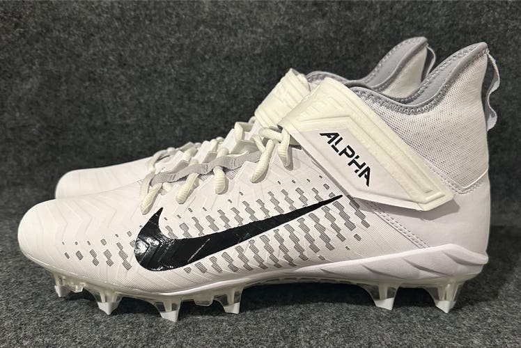 Men’s Nike Alpha Menace Pro 2 Mid White Football Cleats AQ3209-100   Size 14