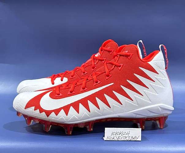 Nike Alpha Menace Pro Mid Football Cleats White Red Size 12 Mens 871451-611