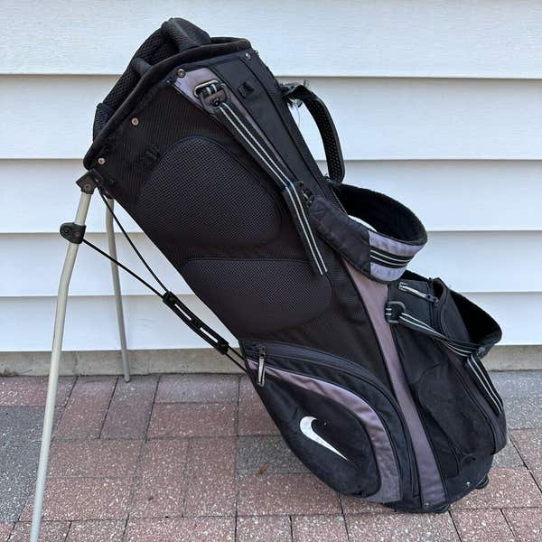 READ Nike Xtreme Sport Golf Bag Stand Carry 8 Way Black Grey Dual