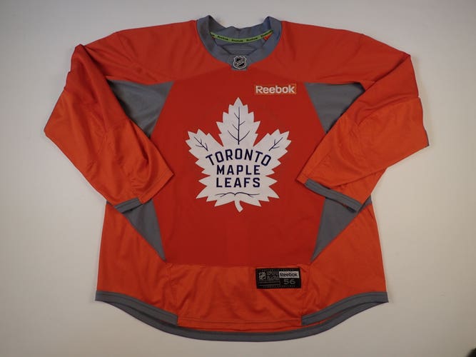 Toronto Maple Leafs pro stock Reebok practice hockey jersey NHL Orange Custom 56