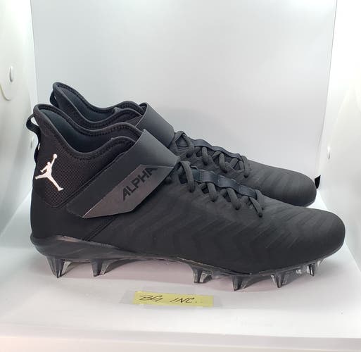 Nike Air Jordan Alpha Menace Pro 2 MID Black Size 14 Football Cleats CV1676-003