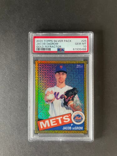 2020 Topps Silver Pack Jacob Degrom Gold Refractor /50 PSA 10