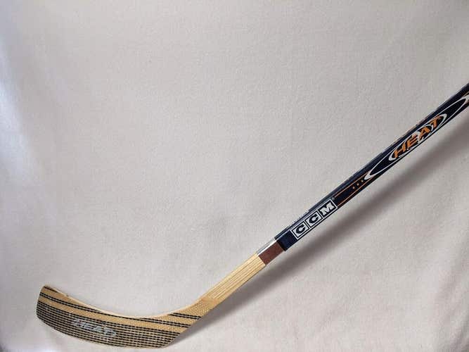 CCM Heat Wooden Hockey Stick Jr 49 In (LH) Blue Used Junior