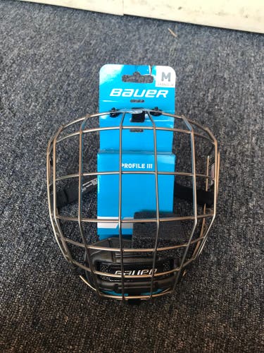 New Medium Bauer Full Cage Profile III Facemask