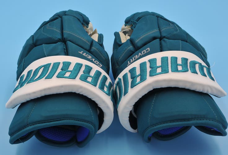 San Jose Sharks Game-Worn Teal Warrior Covert Pro Return Gloves ( Inv 88)