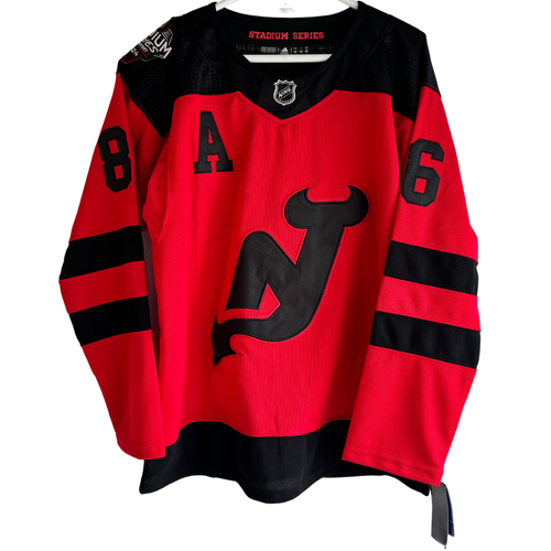 New Jersey Devils Jack Hughes Men's 2024 Hockey Stadium Series Red Jersey (Size 50)