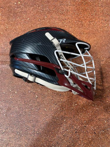 Used Gray Cascade R Helmet w/ Maroon Chin Piece