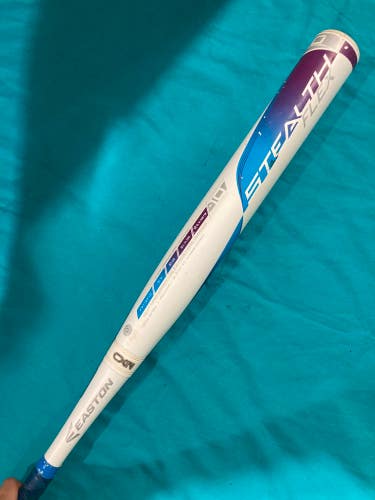 White Used 2017 Easton Stealth Bat (-10) Composite 21 oz 31"