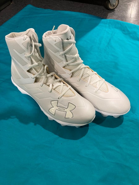 White New Size Men's 10.5 (W 11.5) Adult Men's Under Armour Highlight High Top Cleats Molded Cleats