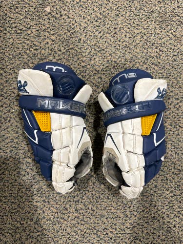 Blue Used Maverik M4 Lacrosse Gloves 10"