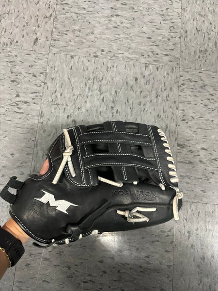 Black Used Adult Miken Right Hand Throw Softball Glove 13.5"