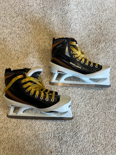 Used Senior Bauer Pro Hockey Goalie Skates Regular Width 7.5