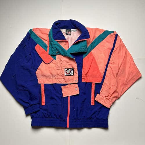 Vintage Prince Colorblock Windbreaker Jacket Multicolor Tennis Zip Up Sz XL