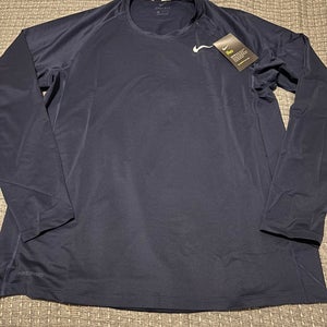 Nike Dri Fit Base Layer Long Sleeve Shirt Adult XL Navy New