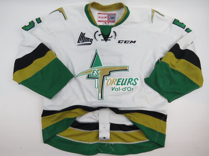 CCM Les Foreurs de Val-d'Or Game Worn QMJHL Pro Stock Hockey Jersey White 56 #5