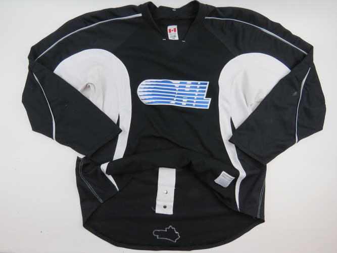 Reebok Practice Worn Used Authentic OHL CHL Pro Stock Hockey Jersey 56 Black