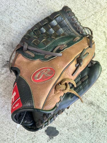 Brown Used Kid Pitch (9YO-13YO) Rawlings Premium Series Right Hand Throw Pitcher's Baseball Glove 11