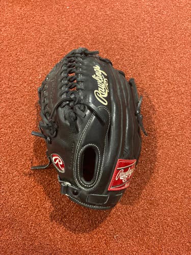 Black Used Rawlings GG Gamer Left Hand Throw Outfield Baseball Glove 12.75"