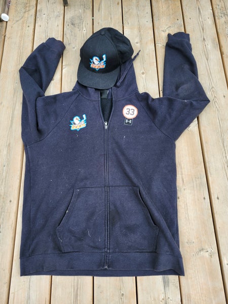 San Diego Gulls Fill Zip Hoodie with hat Team Issued