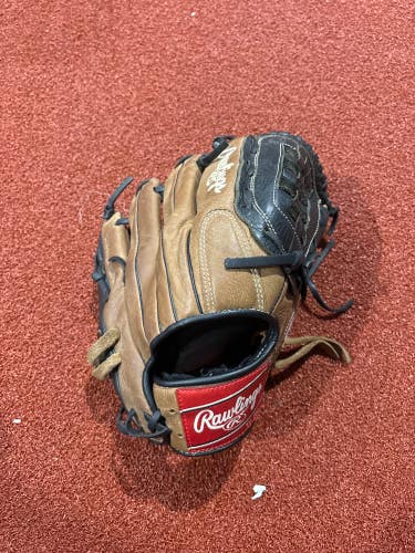 Brown Used Rawlings Premium Series Right Hand Throw Outfield Baseball Glove 12"