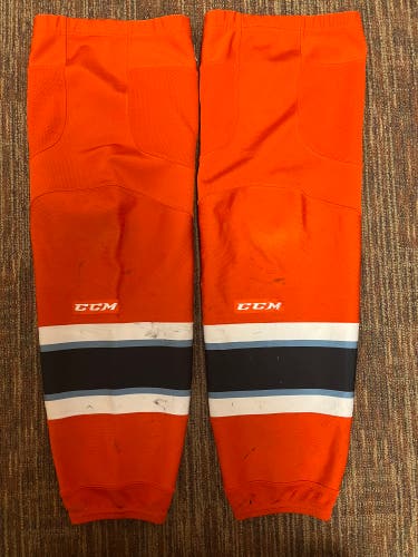 CCM Edge 4.0 Pro Stock Hockey Socks Orange KC Mavericks 9173