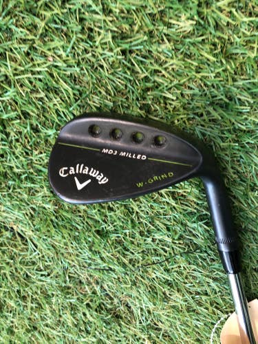 Used Men's Callaway MD3 Milled Black W-Grind Right Handed 56 Degree Steel Shaft Wedge