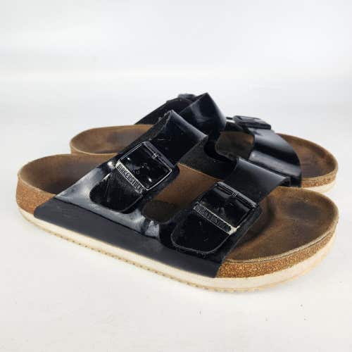 Birkenstock Arizona Black Patent Two Strap Sandals Shoe Women's Size: 41 / 10