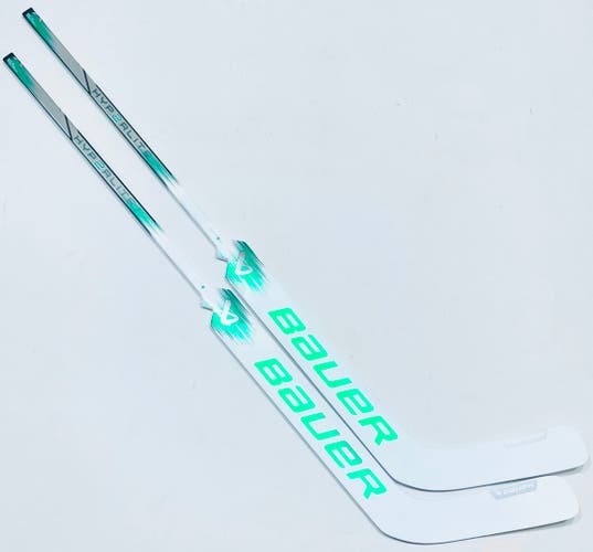 New 2 Pack Custom Green Bauer Hyperlite 2 Goalie Hockey Stick-Regular-Custom Pro Curve-Trigger Grip