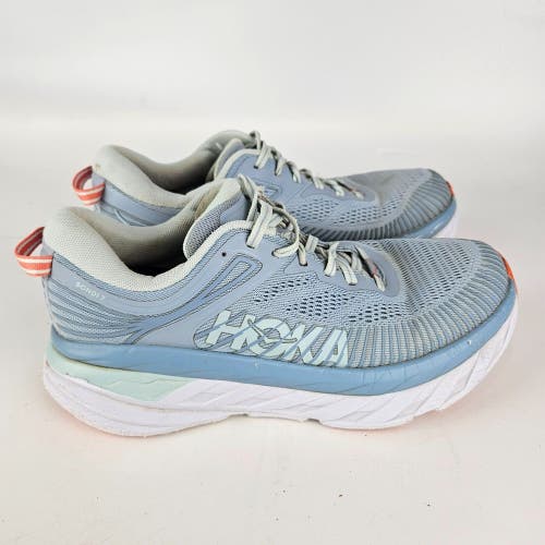 Hoka One One BONDI 7 Womens Athletic Shoe Size 8.5 Blue Fog Running Sneakers