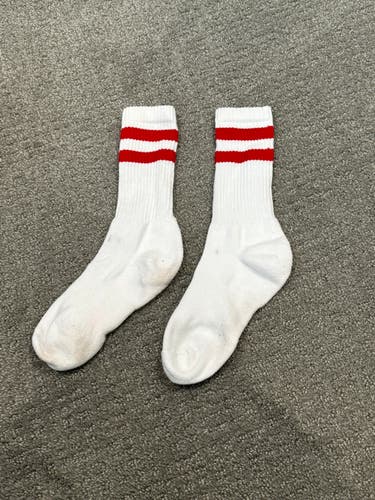 PLL Whipsnakes Game Worn OLD School Red Stripe Mid Calf Socks