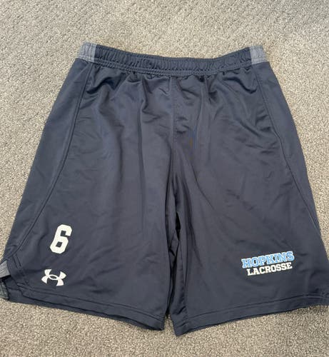 Hopkins Lacrosse Team Issue #6 Under Armour Large Gray Shorts