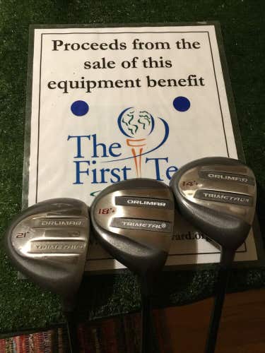 Orlimar Trimetal Woods Set (14+*, 18+*, 21* FW) Stiff Graphite Shafts