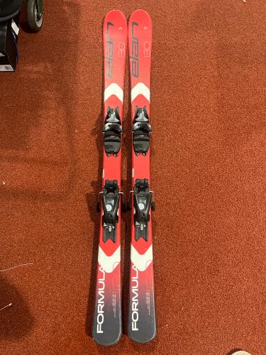 Used Kid's Elan Jett 130 cm All Mountain Skis With Bindings Max Din 10