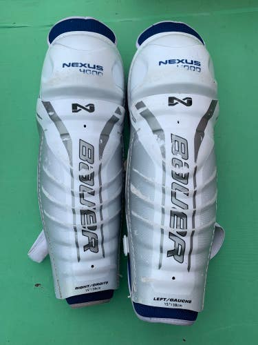 Used Senior Bauer Nexus 4000 Shin Pads 15"