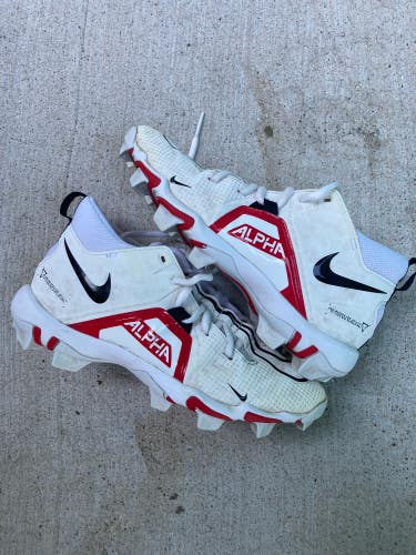 White Used Size 6.0 Nike Junior Alpha Menace 3 Shark Football Cleats