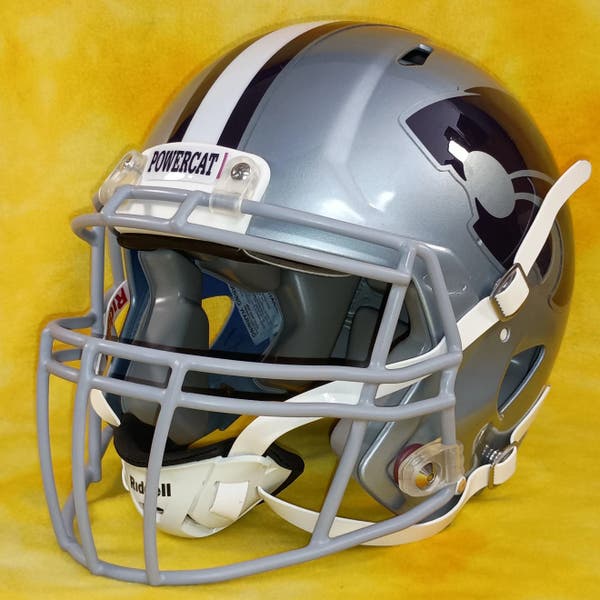 authentic kansas state football helmet 1975 Wildcats TK Suspension Helmet- Reproduction  WESTBROOKSPORTSCARDS point chinstrap Kansas State Wildcats Super custom