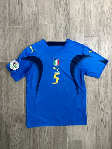 Vintage Cannavaro #5 Replica 2006 World Cup Retro Italy Blue Adult Soccer Jersey BNIB - L