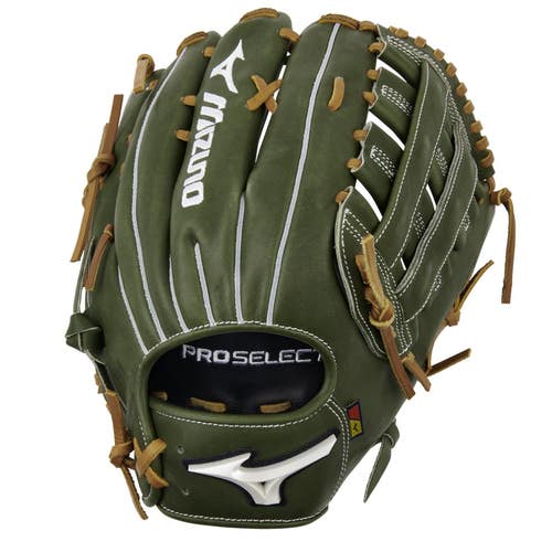 GPS-72D-RightHandThrow Mizuno Pro Select Baseball Glove 12.75 Green Right Hand T