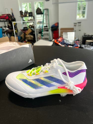 White New Adult Low Top Molded Cleats Adizero