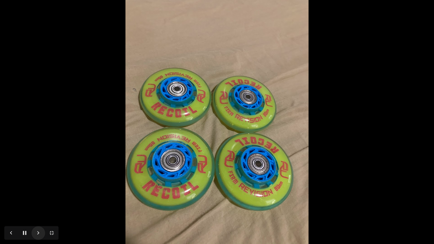 Revision Recoil Firm 80mm *slightly used* Roller Wheels with brand new wheel barring's