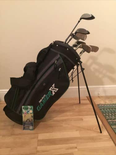 Top Flite Gamer X Full Set (FW, 5H, 6-PW-SW, Putter) & Stand Golf Bag (-1.5”)