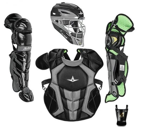 All Star System 7 Axis Intermediate 13-16 Catchers Gear Set - Black Grey