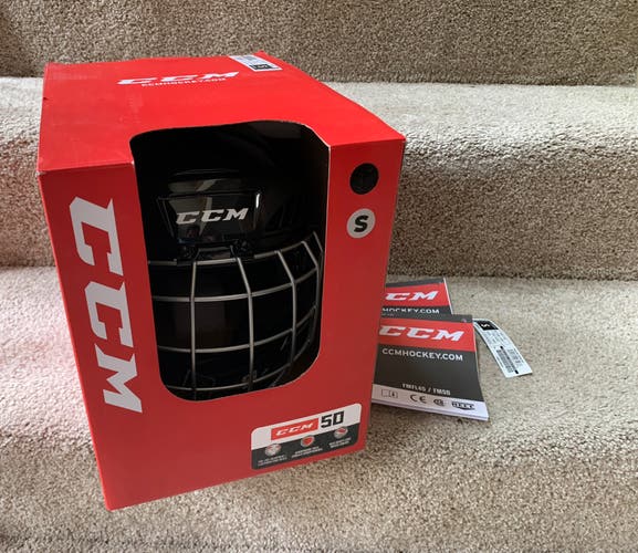 CCM 50 Hockey Helmet Combo w/ Cage Size Small