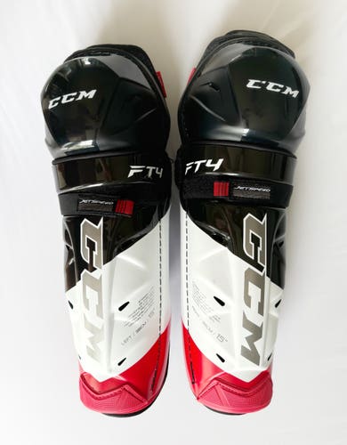 CCM JetSpeed FT4 15" Senior Ice Roller Inline Hockey Player Shin Pads Protective