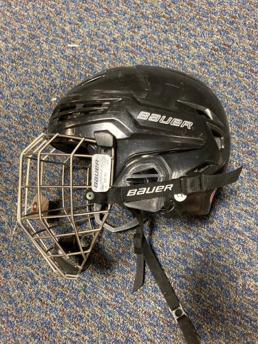 Black Used Medium Bauer Re-Akt 95 Helmet