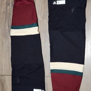 Arizona Coyotes Utah Mammoth HC Adidas Home Kachina Pro Stock Hockey Socks Large NWT