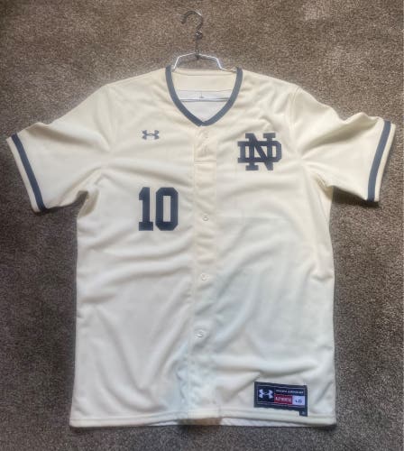 Notre Dame Vintage White Under Armour Baseball Jersey