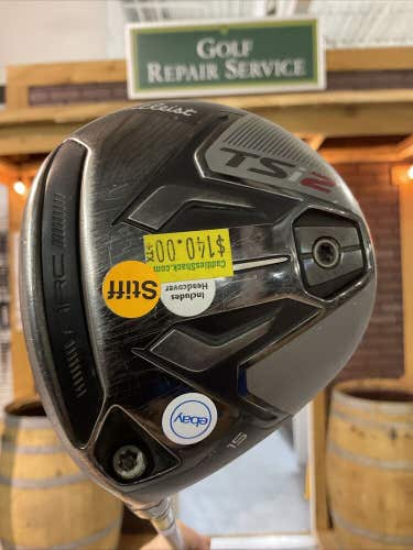 Titleist TSi2 15° Driver Golf Club Hzrdus Green Stiff Flex Graphite Shaft MLH