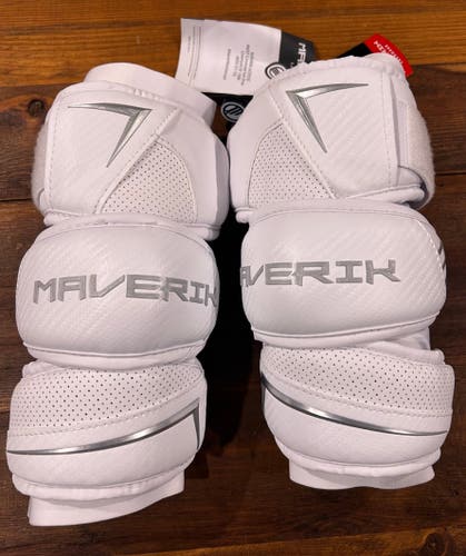 New M Medium Maverik M6 Arm Pads Lax Lacrosse White NWT